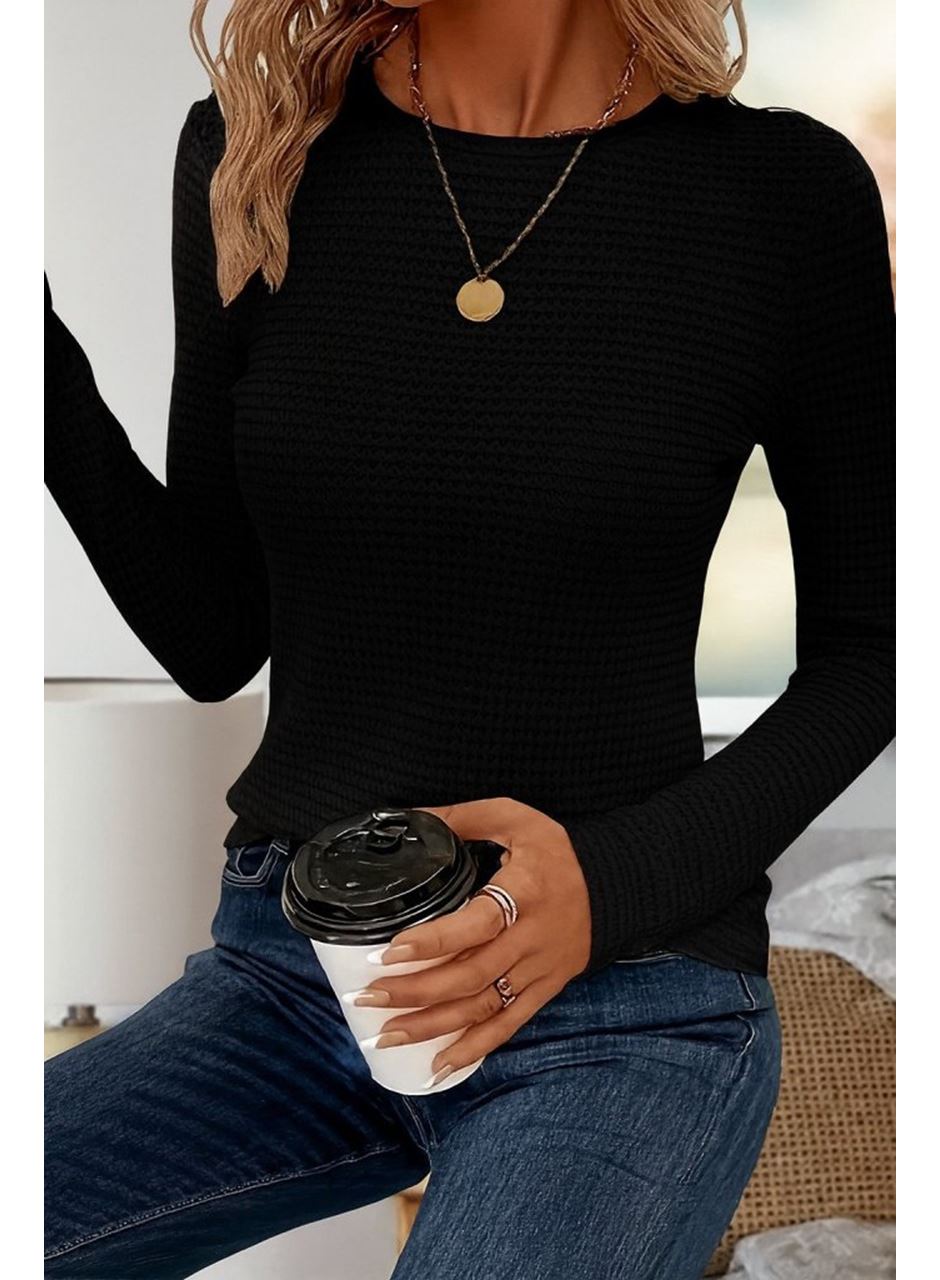 Kadın Uzun Kollu Bisiklet Yaka Triko Kazak