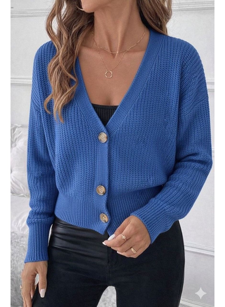 Düğme Detay Triko Bluz