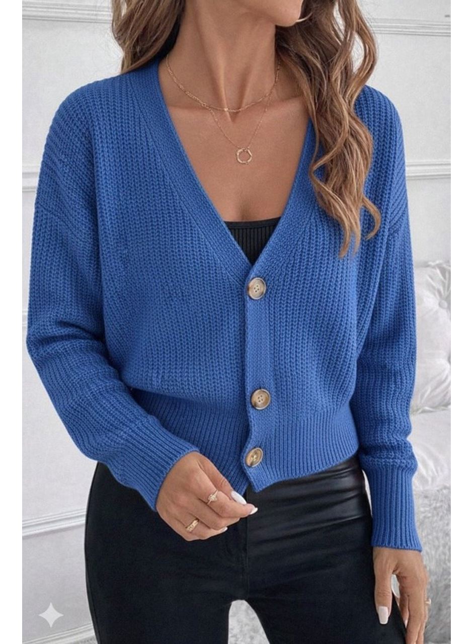 Düğme Detay Triko Bluz