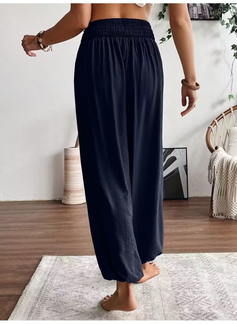 Kadın Yüksel Bel Yoğun Büzgü Detaylı Aerobin Pantolon