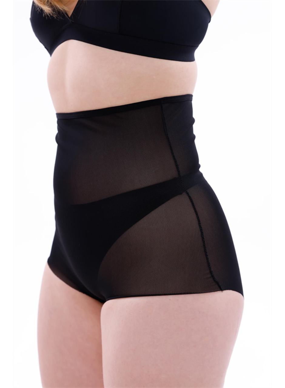 Siyah MI EMAY 2706 Lazer Tül Toparlayıcı Slip Hayalet Külot Korse