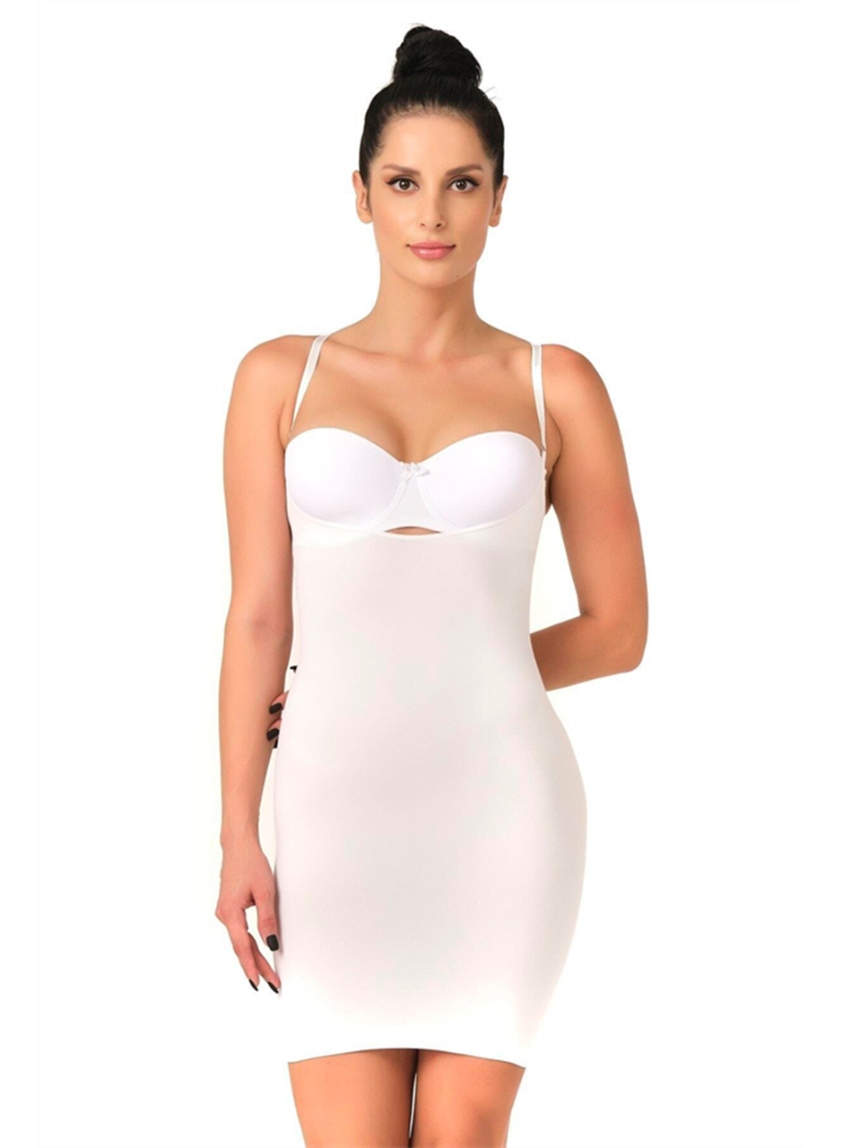 Beyaz MI Emay 5060 Göğsü Açık Elbise Korse