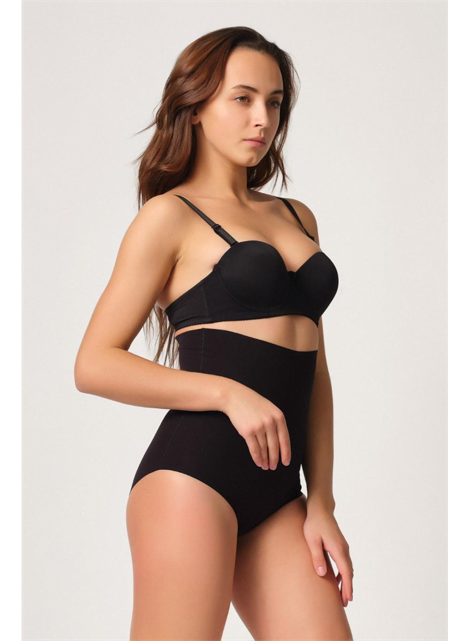 Siyah MI Emay 2708 Lazer Yüksek Bel Kesim Slip Hayalet Korse