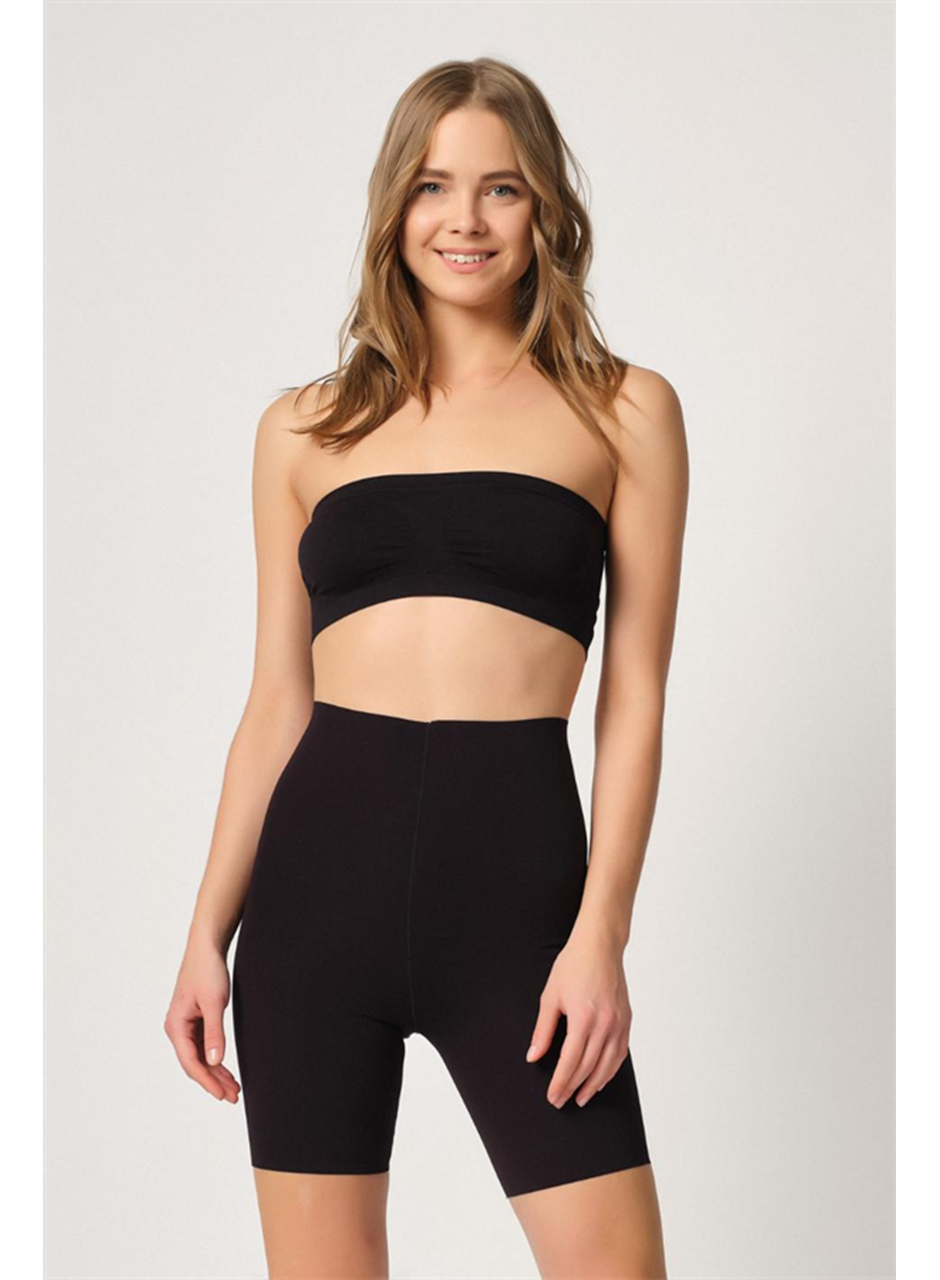 Siyah MI Emay 2707 Lazer Yüksek Bel Paçalı Hayalet Korse