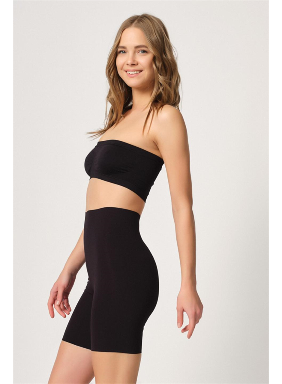 Siyah MI Emay 2707 Lazer Yüksek Bel Paçalı Hayalet Korse