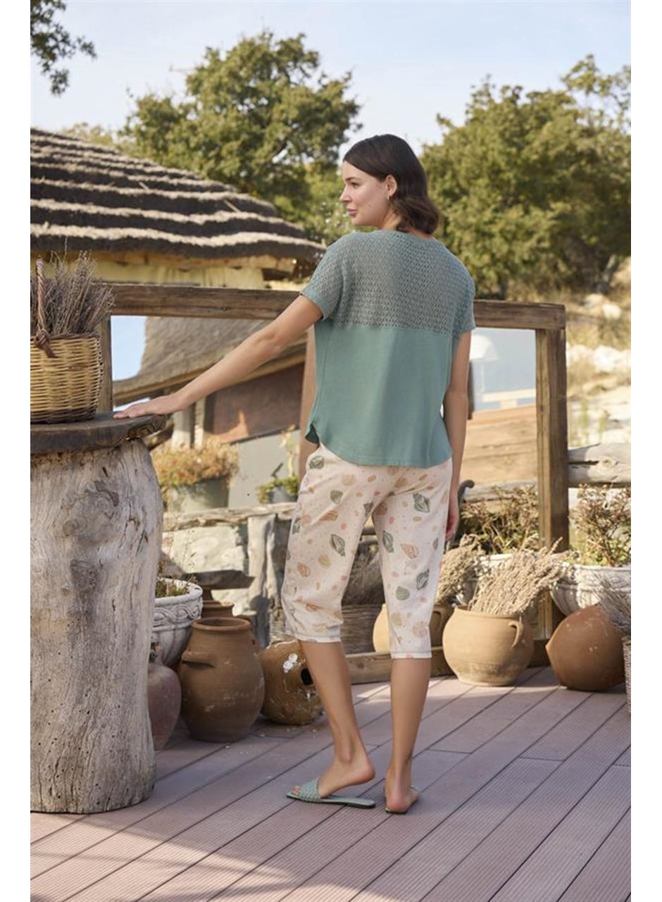 Desenli ve Baskılı "See the World" Kapri Takımı