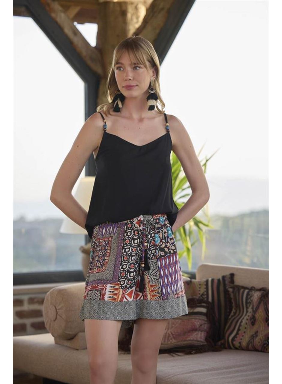 Etnik Desenli 3'lü Alt Üst Takım