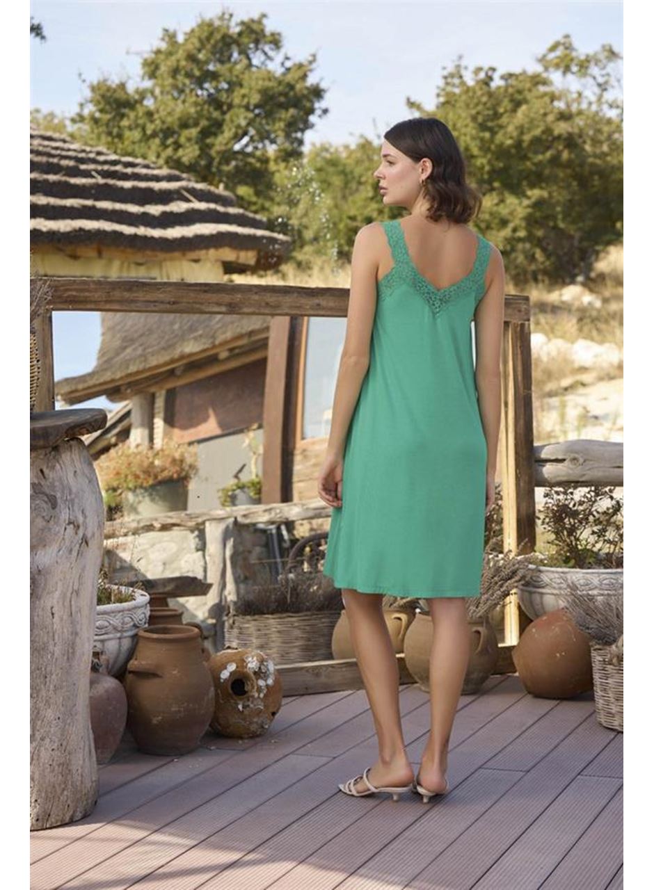 Etnik Deseni ve Dantelli Sabahlık Takımı