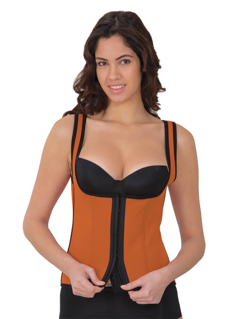 Turuncu MI 9173 Terletici Agraflı Göğsü Açık Atlet Korse