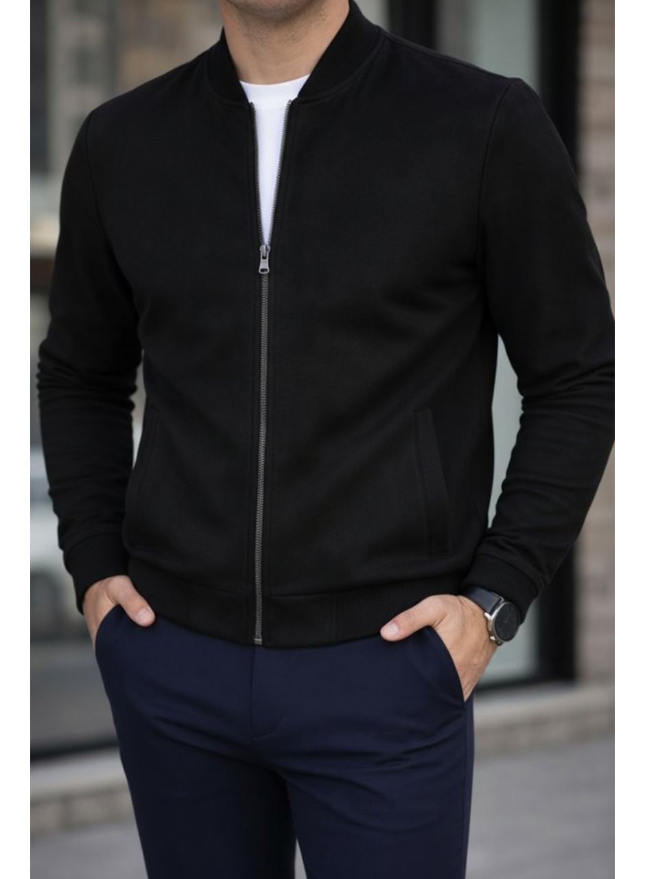 Erkek önden Fermuarlı Içi Astarlı Süet Ceket