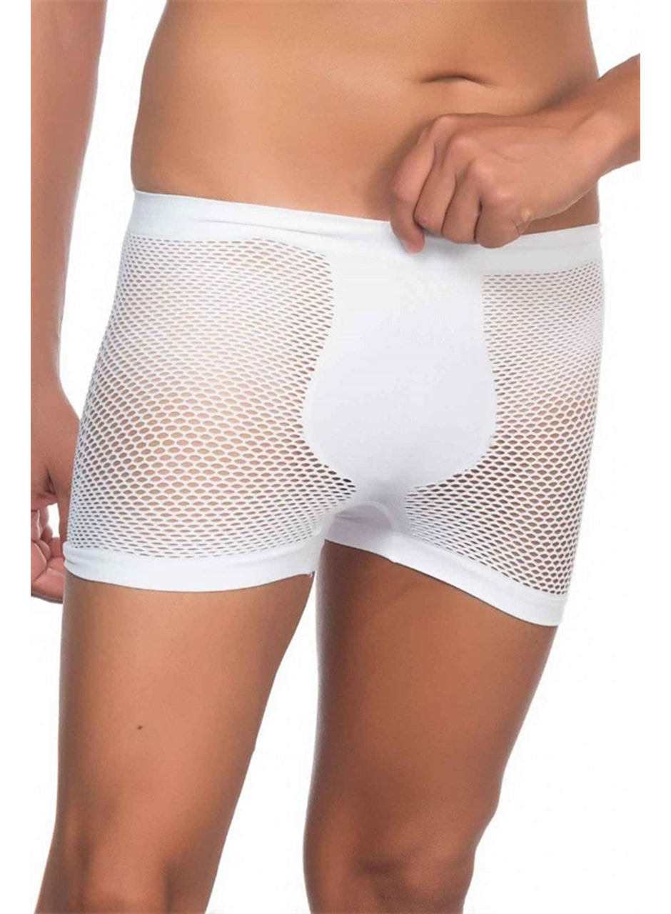 Beyaz MI Emay 2106 Fileli Soft Erkek Boxer