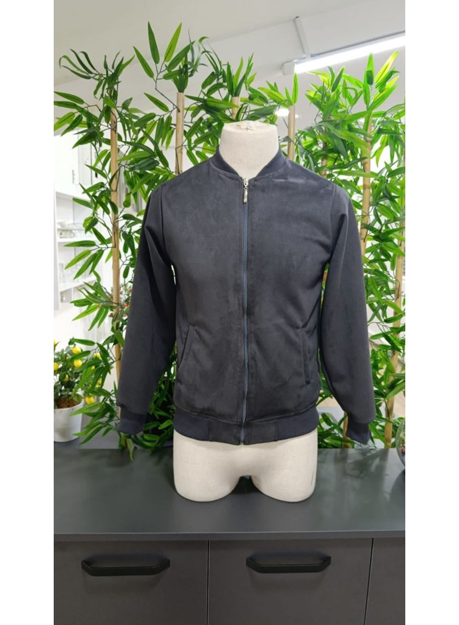 Erkek önden Fermuarlı Içi Astarlı Süet Ceket