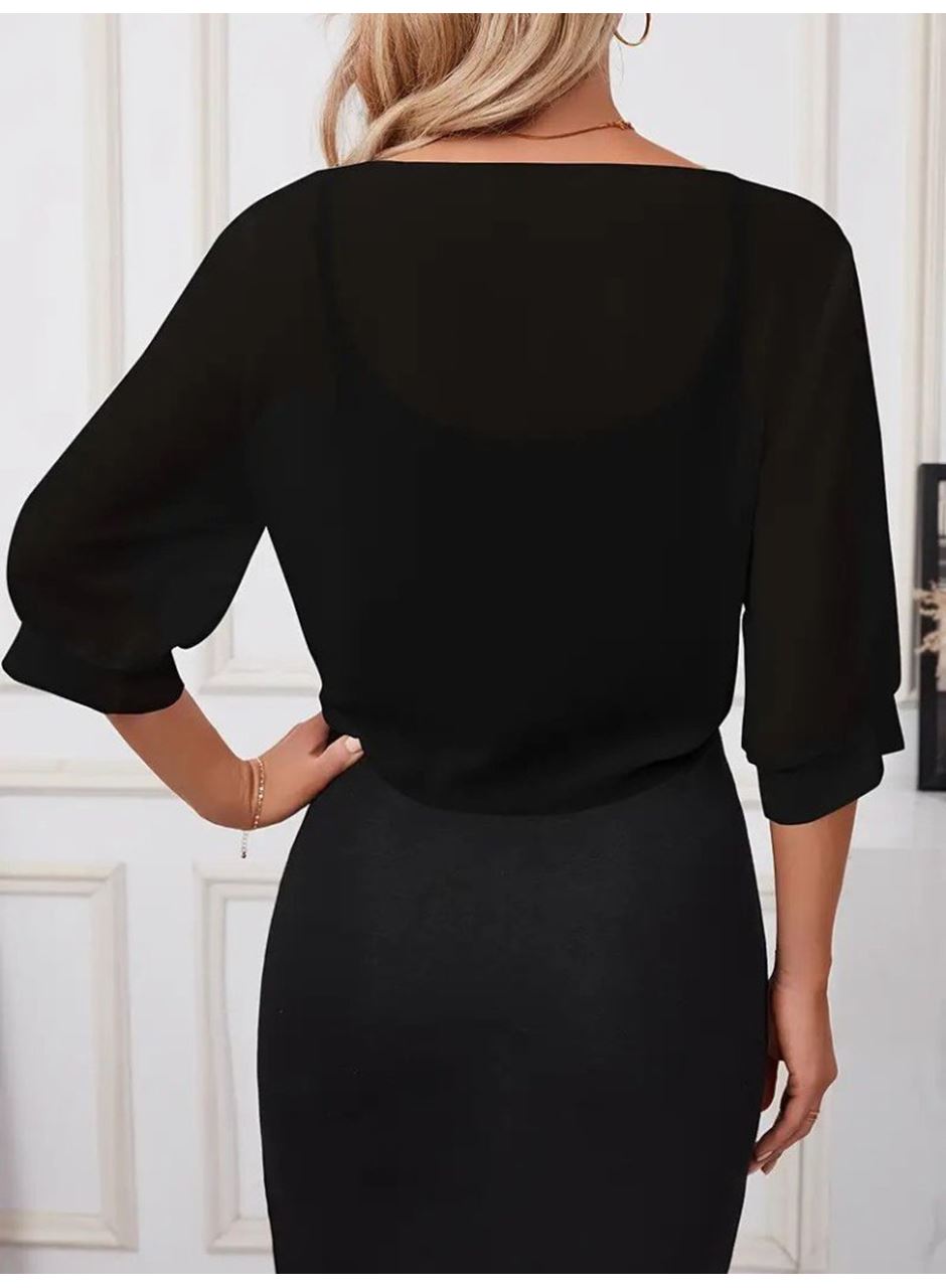 Kadın Truvakar Kol önden Bağlamalı Kısa şifon Bolero Ceket