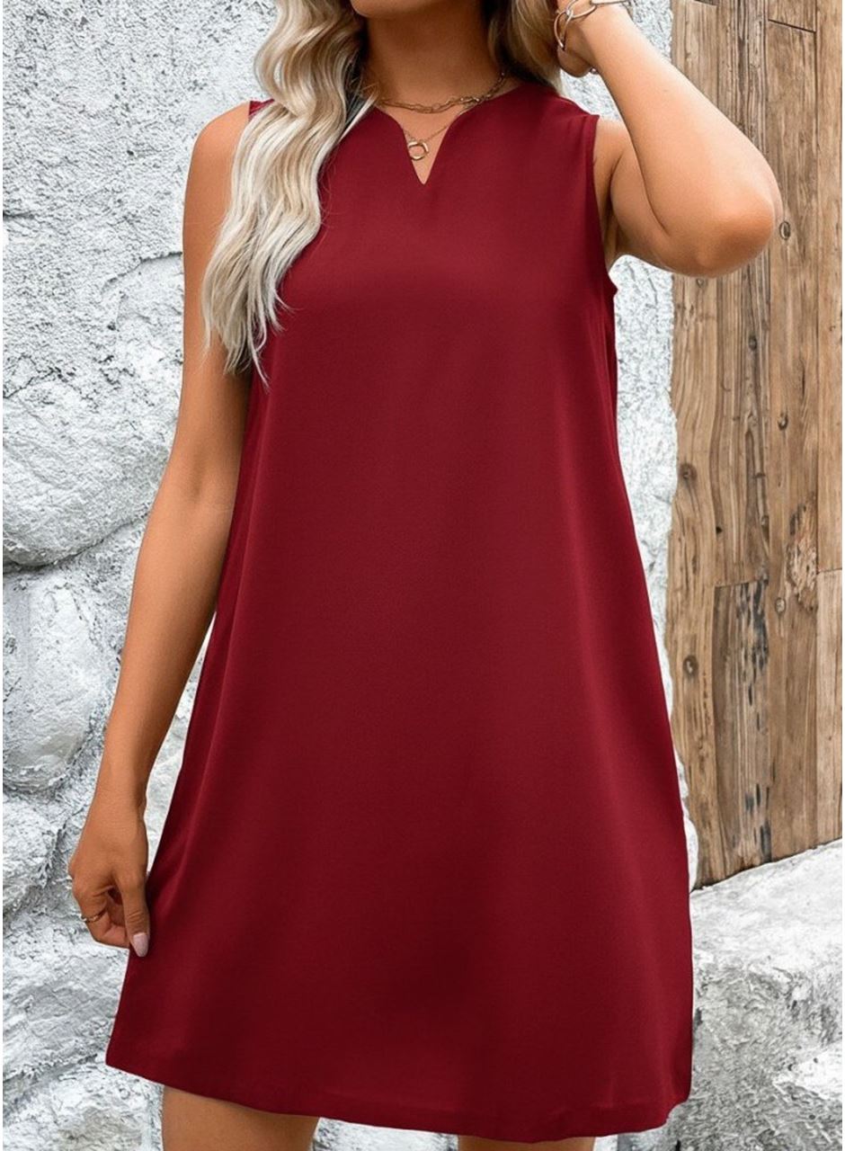 Kadın Askılı V Yakalı Geniş Kesim Detaylı Kısa Janjan Krep Elbise