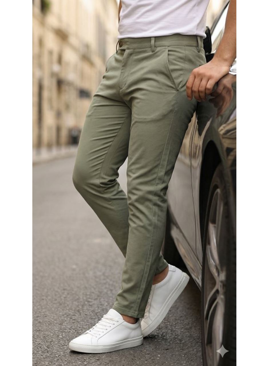 Erkek Slim Fit Dilli Kumaş Pantolon