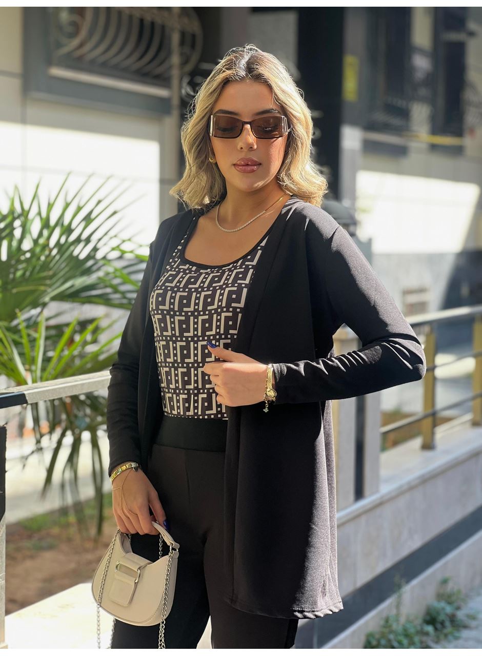 Kadın Uzun Kollukrep üçlü Takım