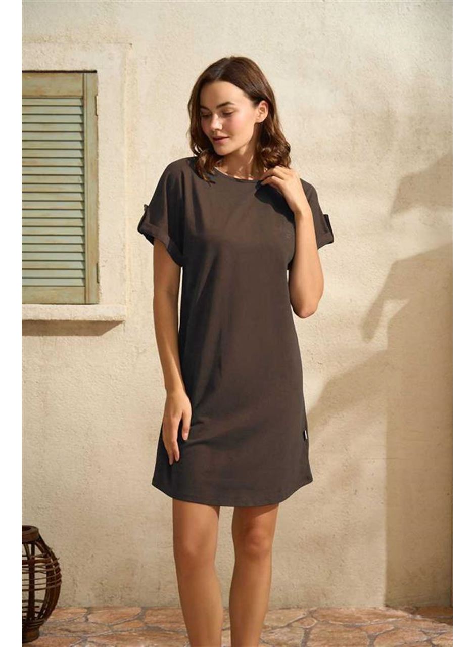 Günlük Kısa Kol Bisiklet Yaka Kadın Cotton Düz Yazlık Kısa Pijama Takımı Anıl 5766