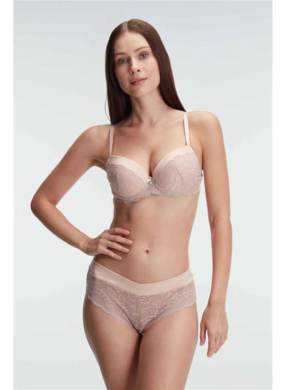 Anıl 4834 Destekli Balenli Kaplı Dantel Detaylı Sütyen Slip İç Çamaşırı Takımı