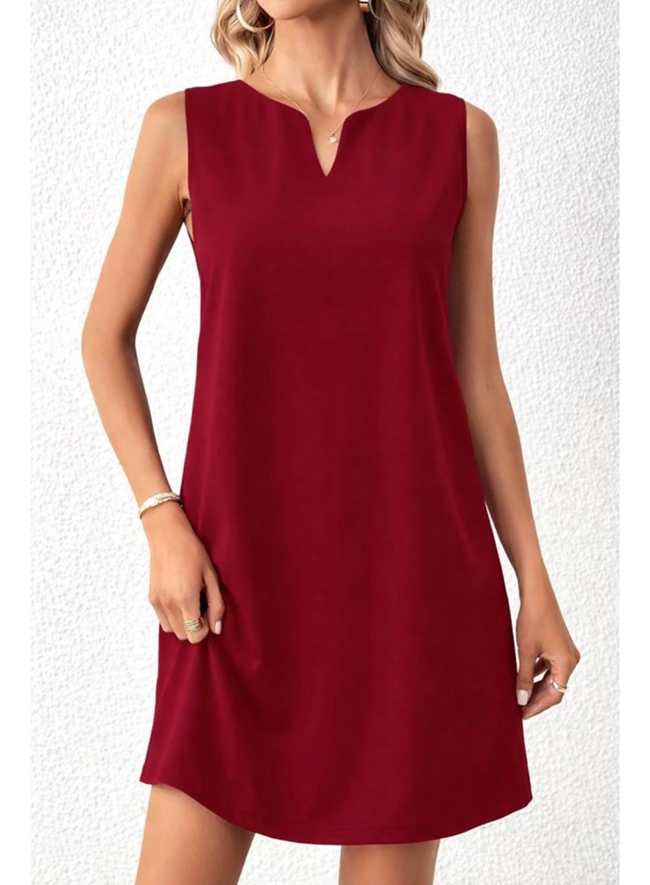 Kadın Askılı V Yakalı Mini Ithal Krep Elbise