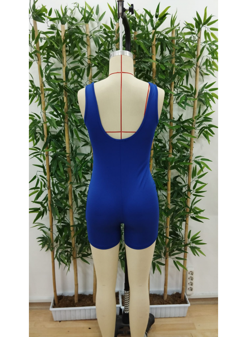 Kadın Kare Yaka Sırt Dekolte Detay Dalgıç Bodycon Mini Tulum