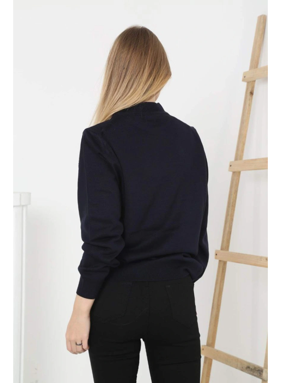 Yarım Boğaz Triko Kazak Yumuşak Dokulu Pamuklu Ince Dokuma, Uzun Kollu Rahat Regular Kalıp - Siyah