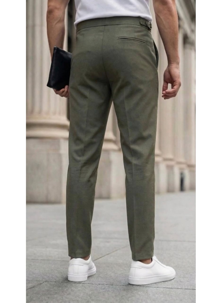 Erkek Toka Detaylı Oldmoney Kumaş Pantolon