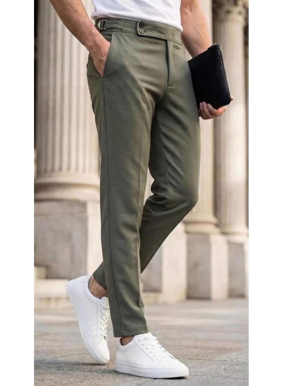 Erkek Toka Detaylı Oldmoney Kumaş Pantolon