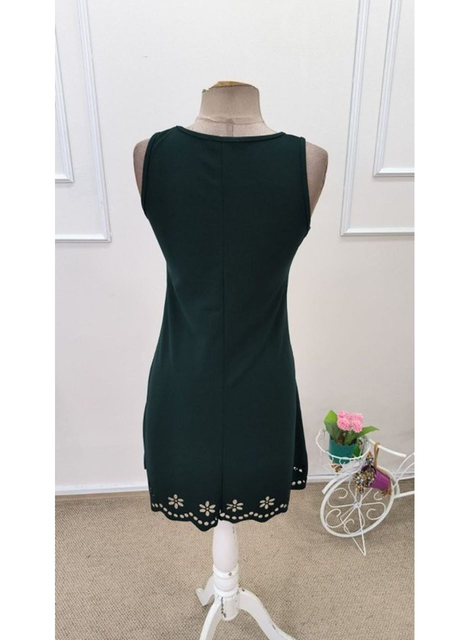 Kadın Askılı Yuvarlak Yakalı çiçek Desenli Ithal Krep Kısa Elbise