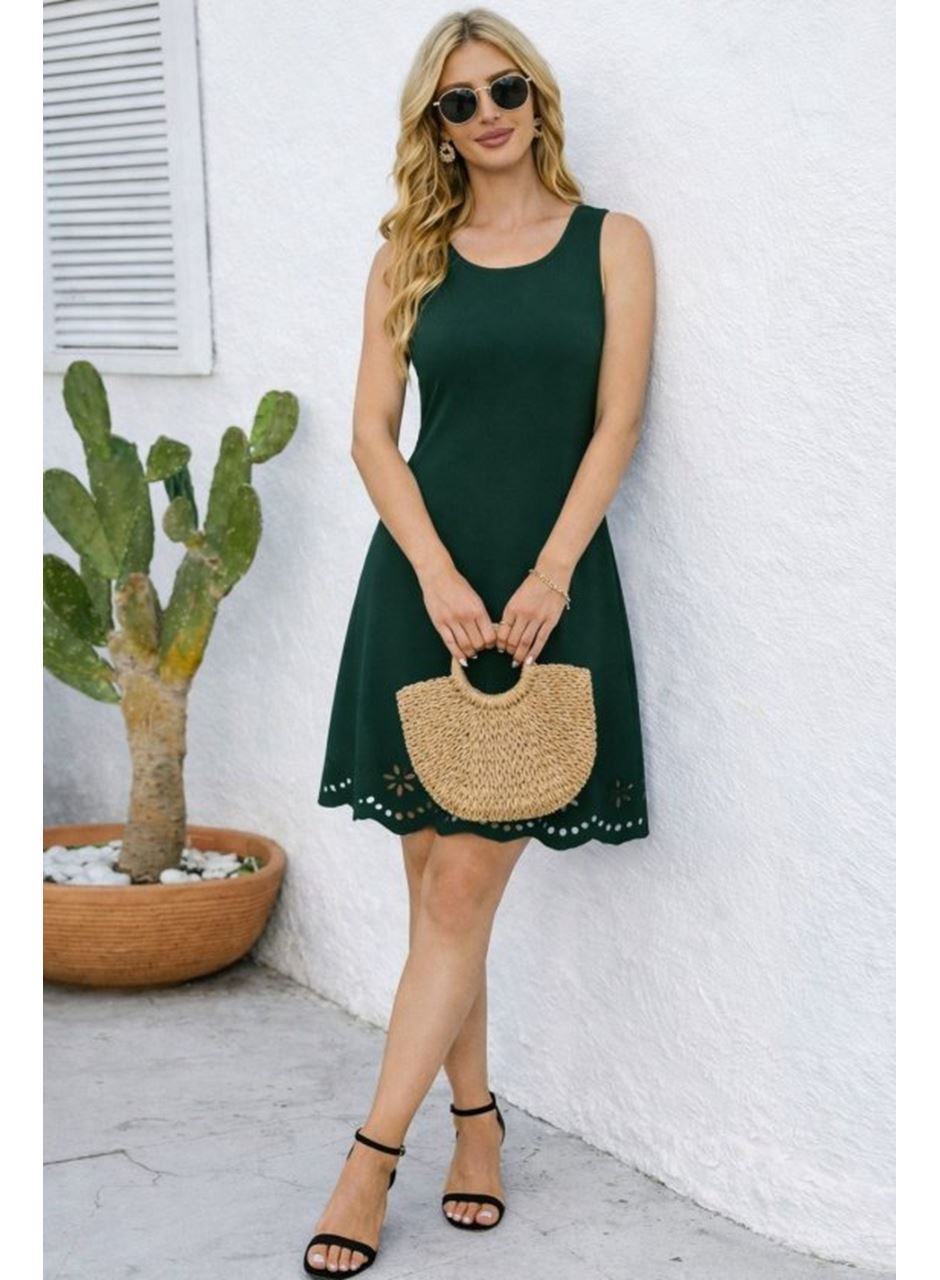 Kadın Askılı Yuvarlak Yakalı çiçek Desenli Ithal Krep Kısa Elbise