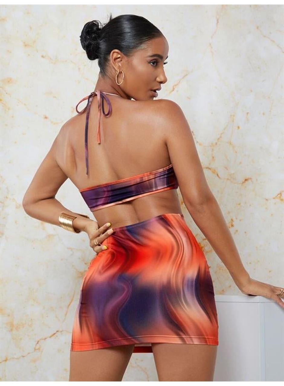 Transparan Detaylı Omuz Dekolteli Mini Fantezi Elbise