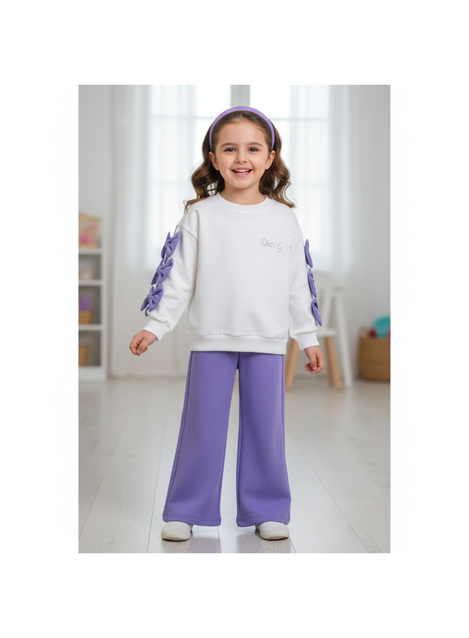 446243 FİYONKLU TAŞ BASKILI KIZ TAKIM 2Y,3Y,4Y,5Y Kız