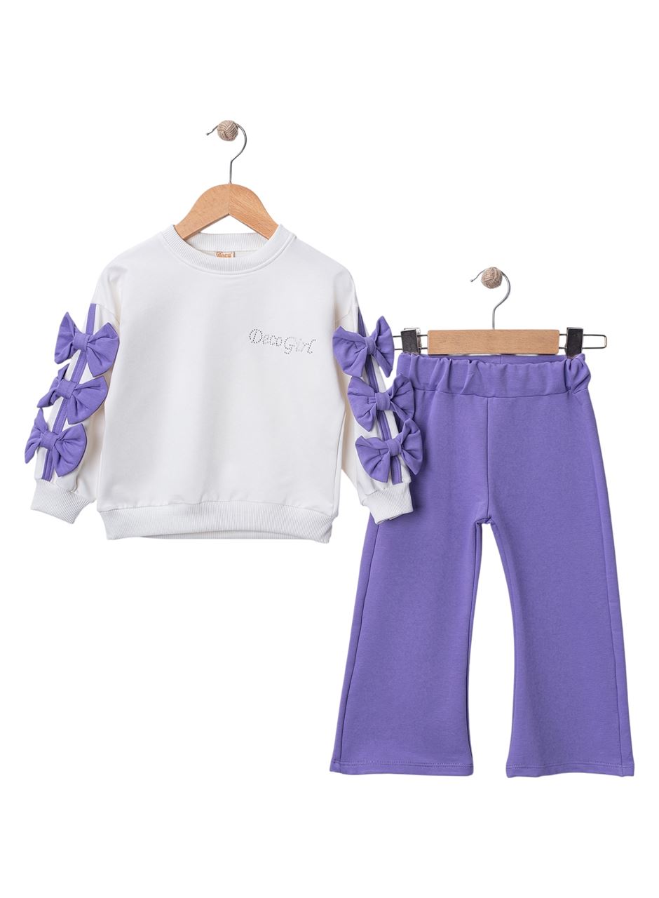 446243 FİYONKLU TAŞ BASKILI KIZ TAKIM 2Y,3Y,4Y,5Y Kız