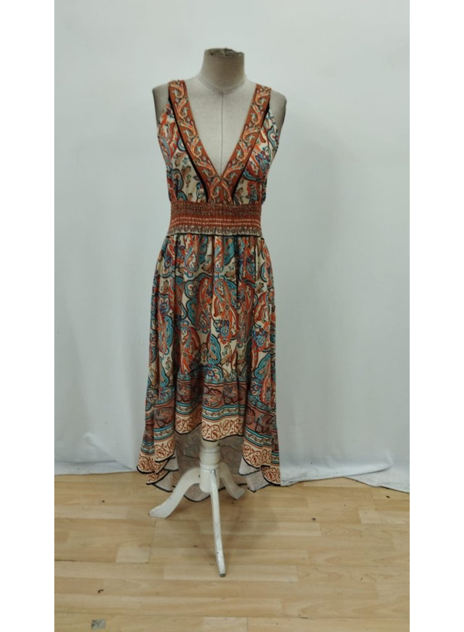 Kadın Askılı Derin Göğüs Detaylı Asimetrik Detaylı Süprem Elbise