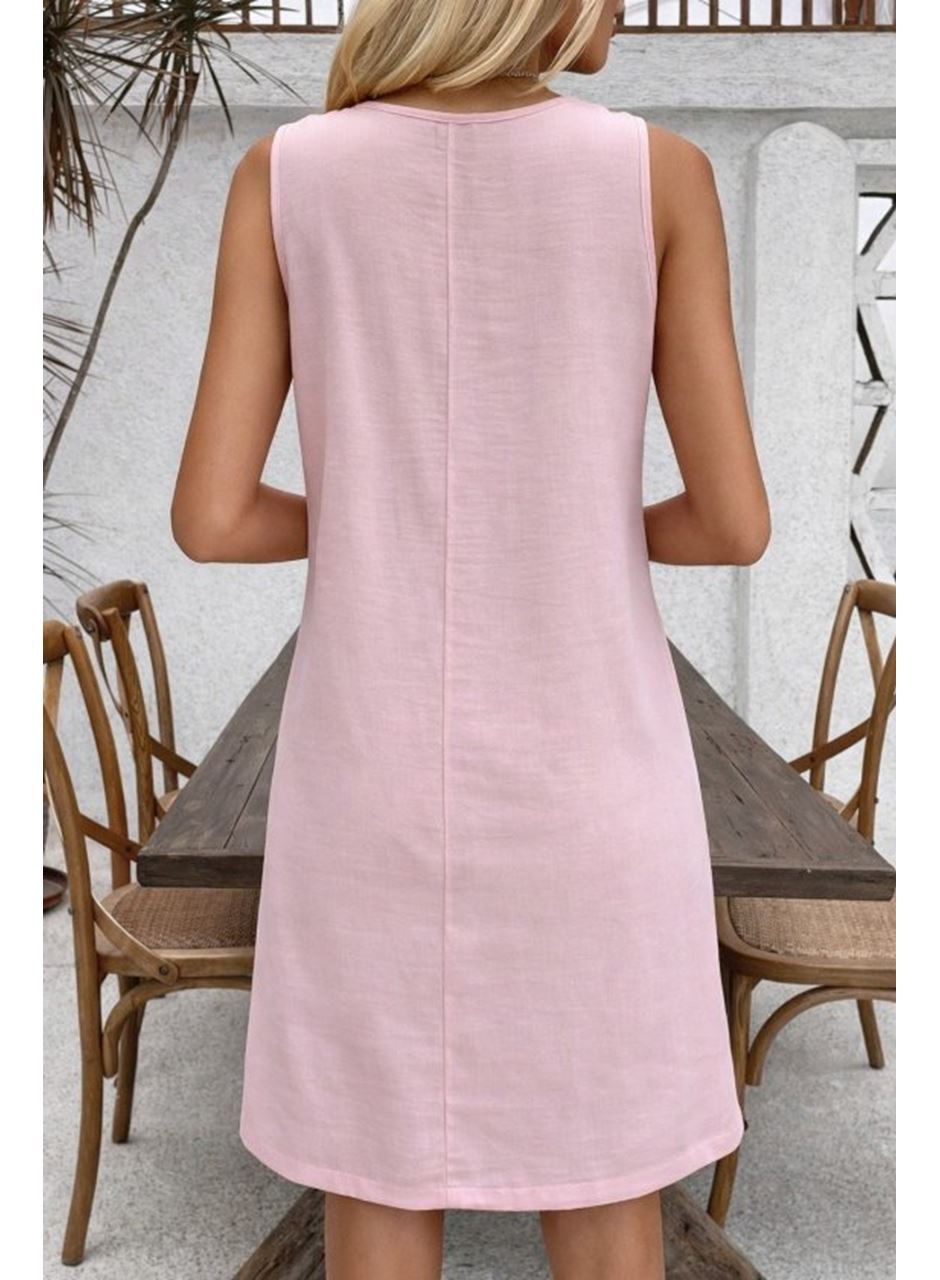 Kadın Askılı Yuvarlak Yakalı çiçek Desenli Kısa Elbise