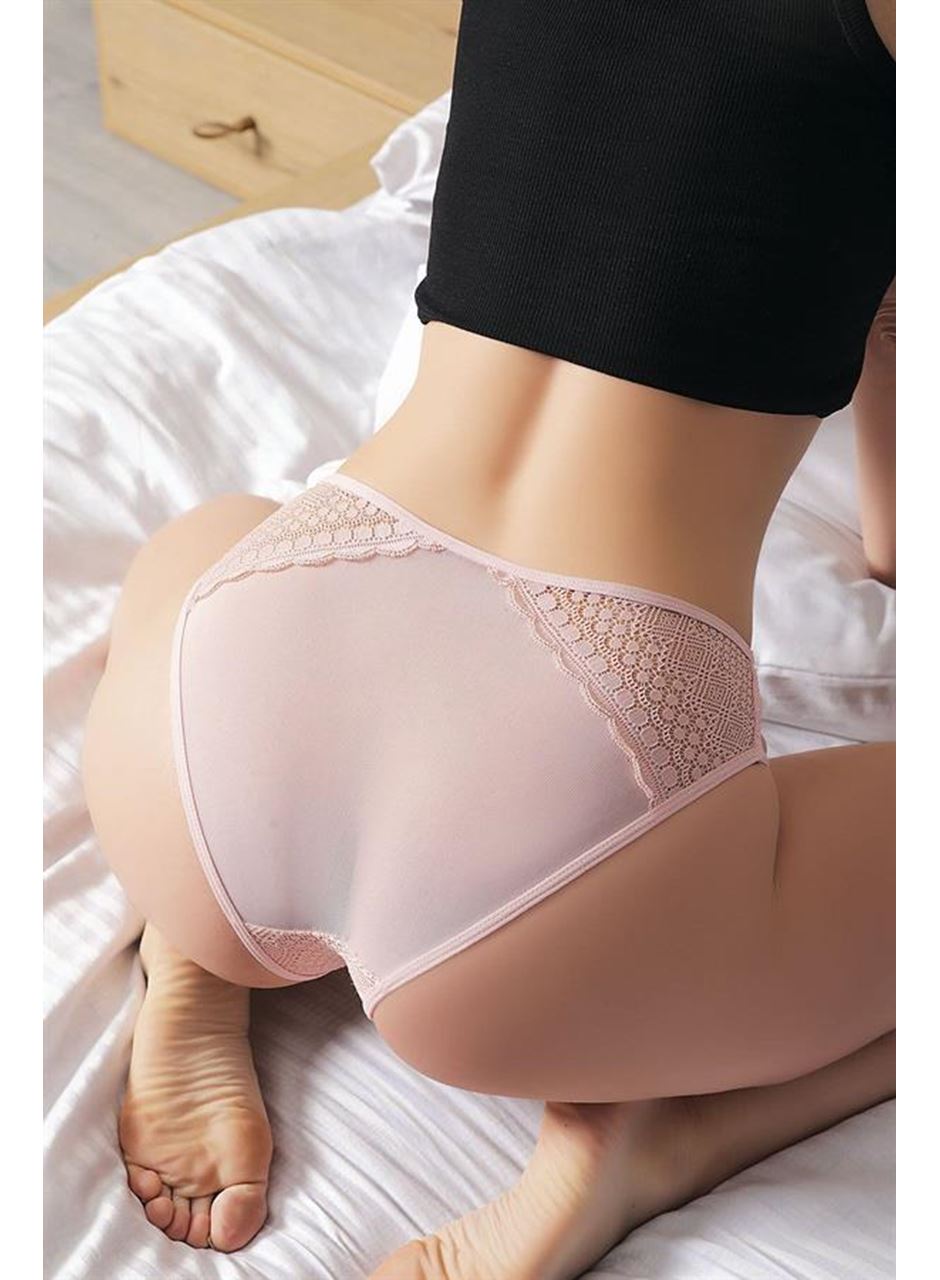 Transparan Dantel Detaylı Somon Külot