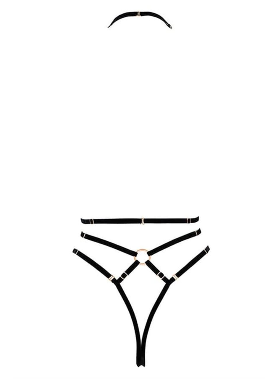 Göğüs Detaylı Fantezi Siyah Harness