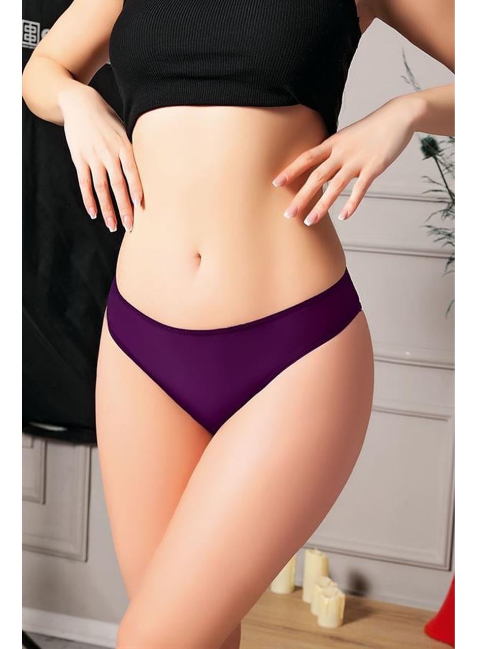 Mor Dantelli Arkası Dekolteli Fantezi Külot