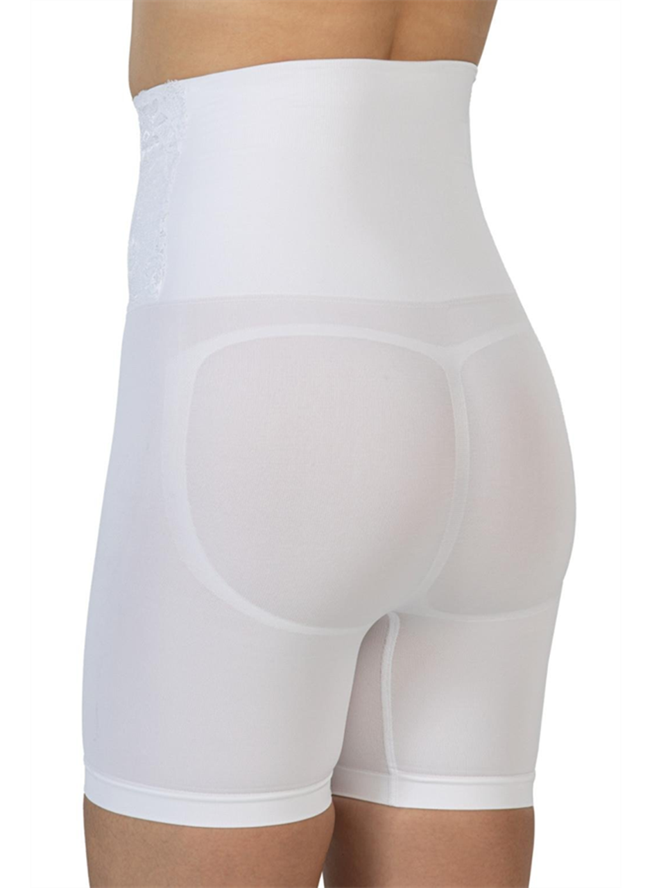 Beyaz MI Emay 2091 Önü Dantelli Yüksek Bel Boxer Korse