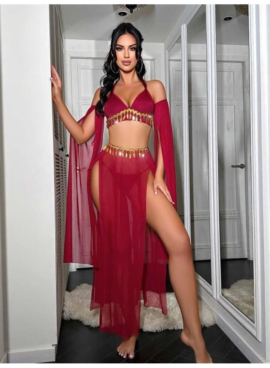 Özel Tasarım Kırmızı Harem Kostümü