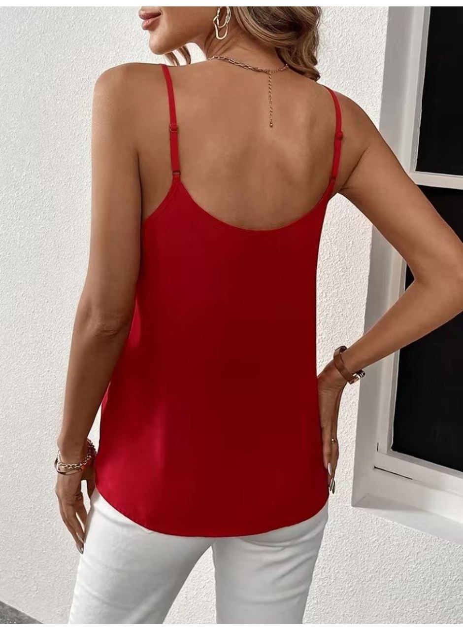 Kadın Ip Askılı V Yakalı Sandy Bluz