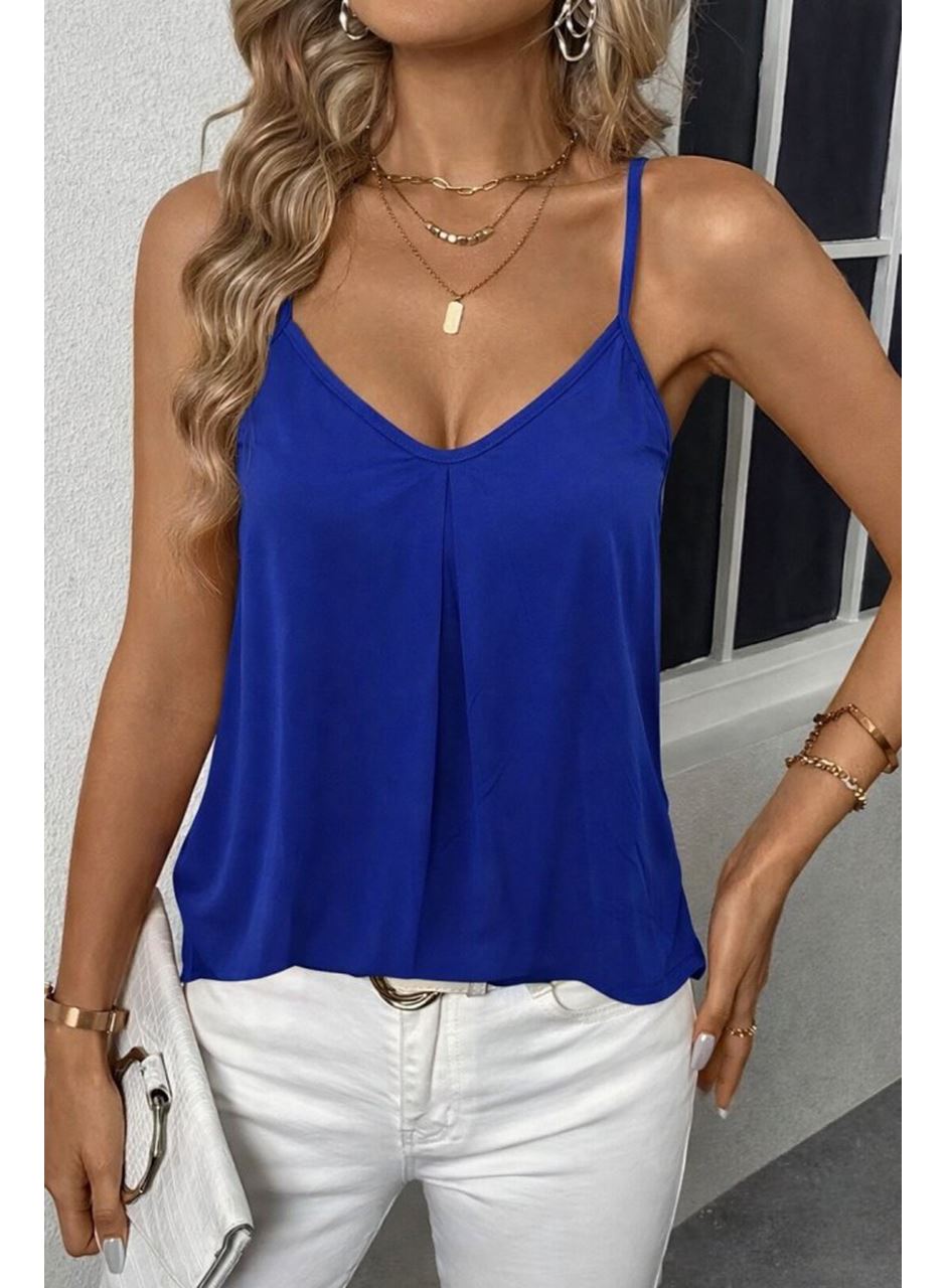 Kadın Ip Askılı V Yakalı Sandy Bluz