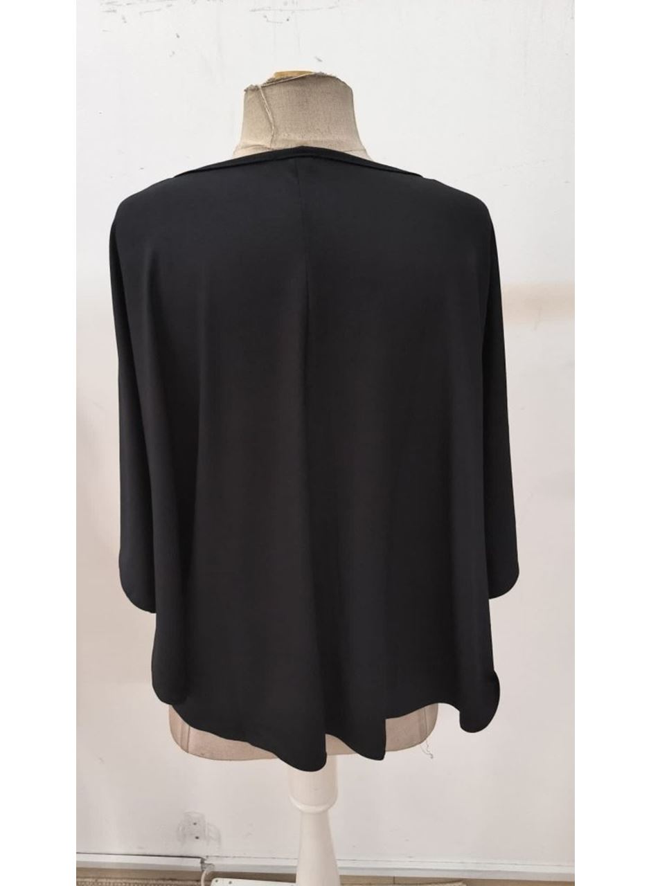 Kadın Kısa Kollu V Yakalı Salaş Viskon Bluz