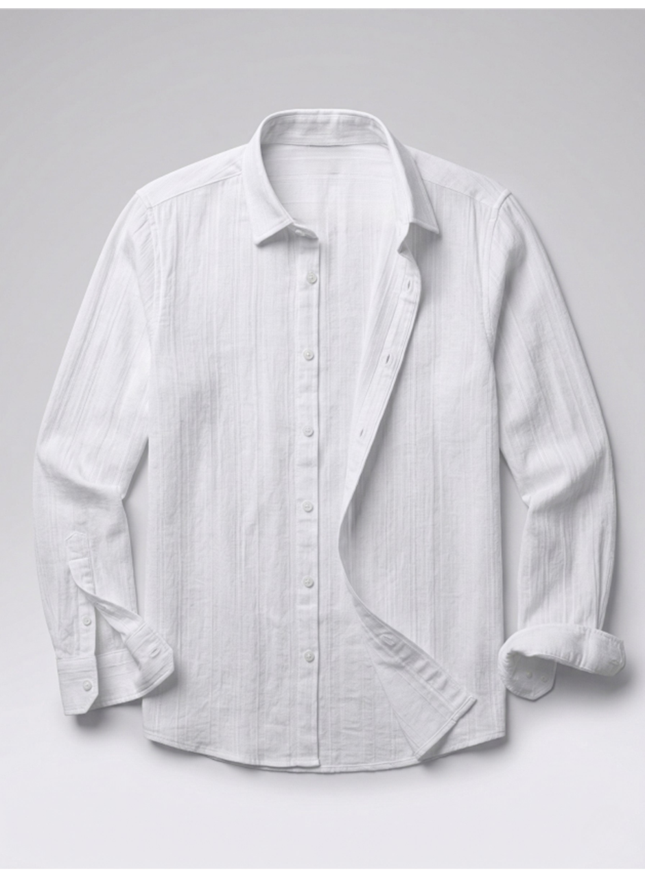 Erkek Armürlü Yarım Oversize Müslin Gömlek