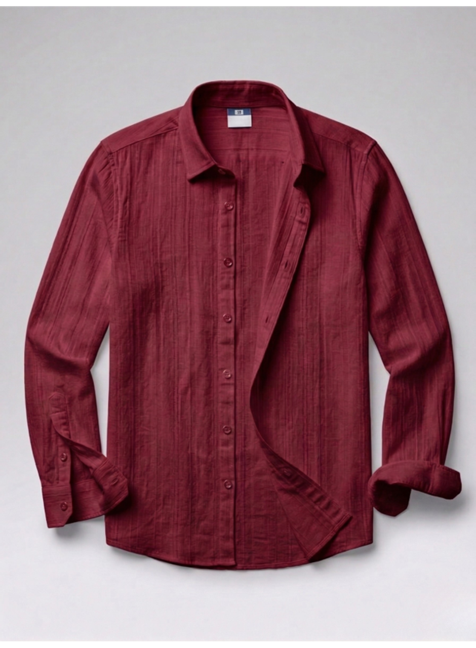 Erkek Armürlü Yarım Oversize Müslin Gömlek