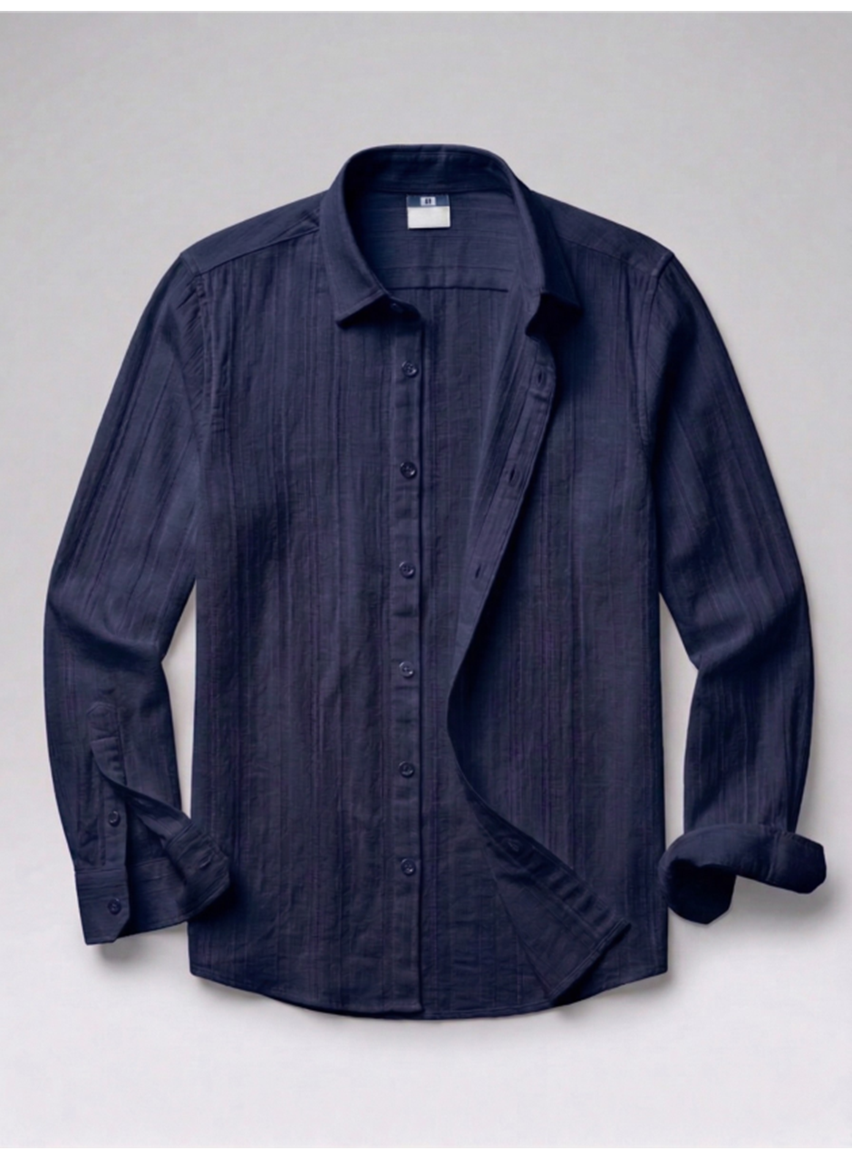 Erkek Armürlü Yarım Oversize Müslin Gömlek