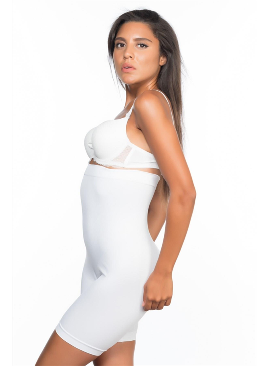 Beyaz MI Emay 2007 Yüksek Bel Paçalı Korse