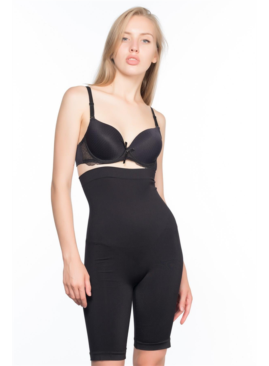 Siyah MI Emay 2006 Yüksek Bel Uzun Paçalı Korse