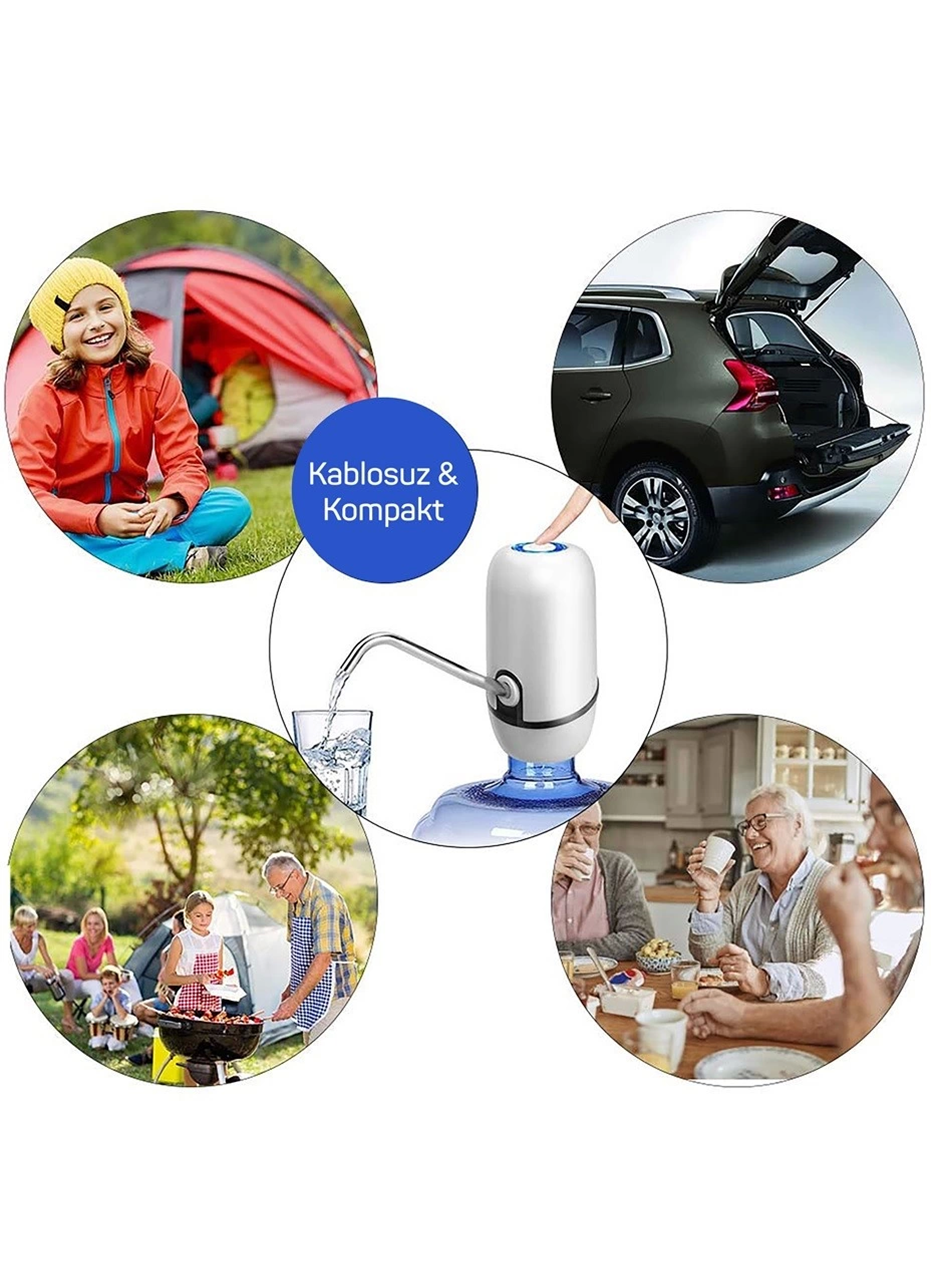 Kampta Piknikte Yazlıkta Şarjlı Damacana Otomatik Su Pompası (