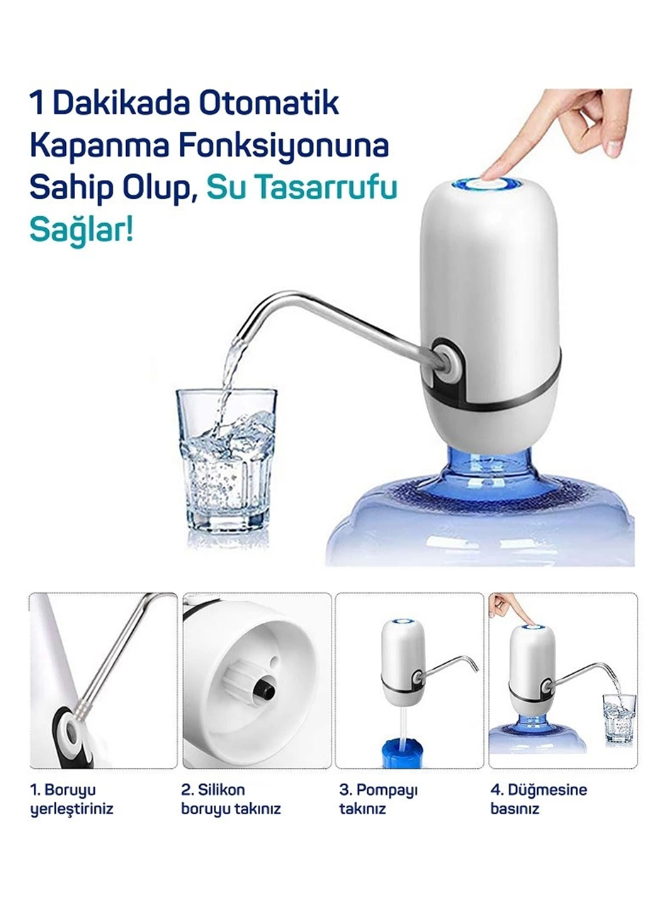 Kampta Piknikte Yazlıkta Şarjlı Damacana Otomatik Su Pompası (