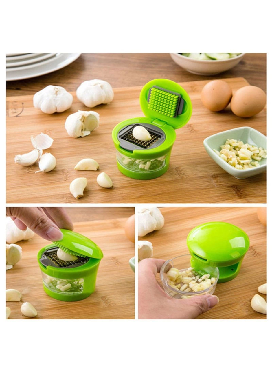 2 Farklı Bıçaklı Hazneli Kapaklı Pratik Sarımsak Soğan Rendesi (